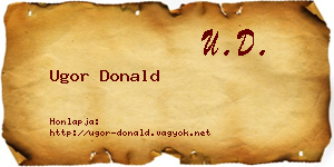 Ugor Donald névjegykártya